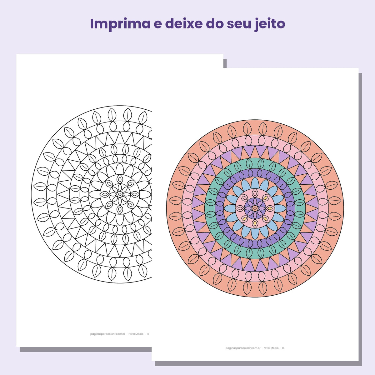 Exemplo de mandala antiestresse para colorir já colorida