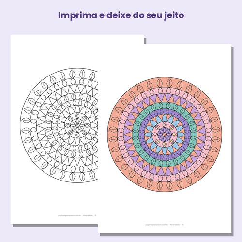 Exemplo de mandala antiestresse para colorir já colorida