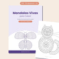 Capa do PDF Mandalas Vivas para Colorir com 30 desenhos da natureza em A4