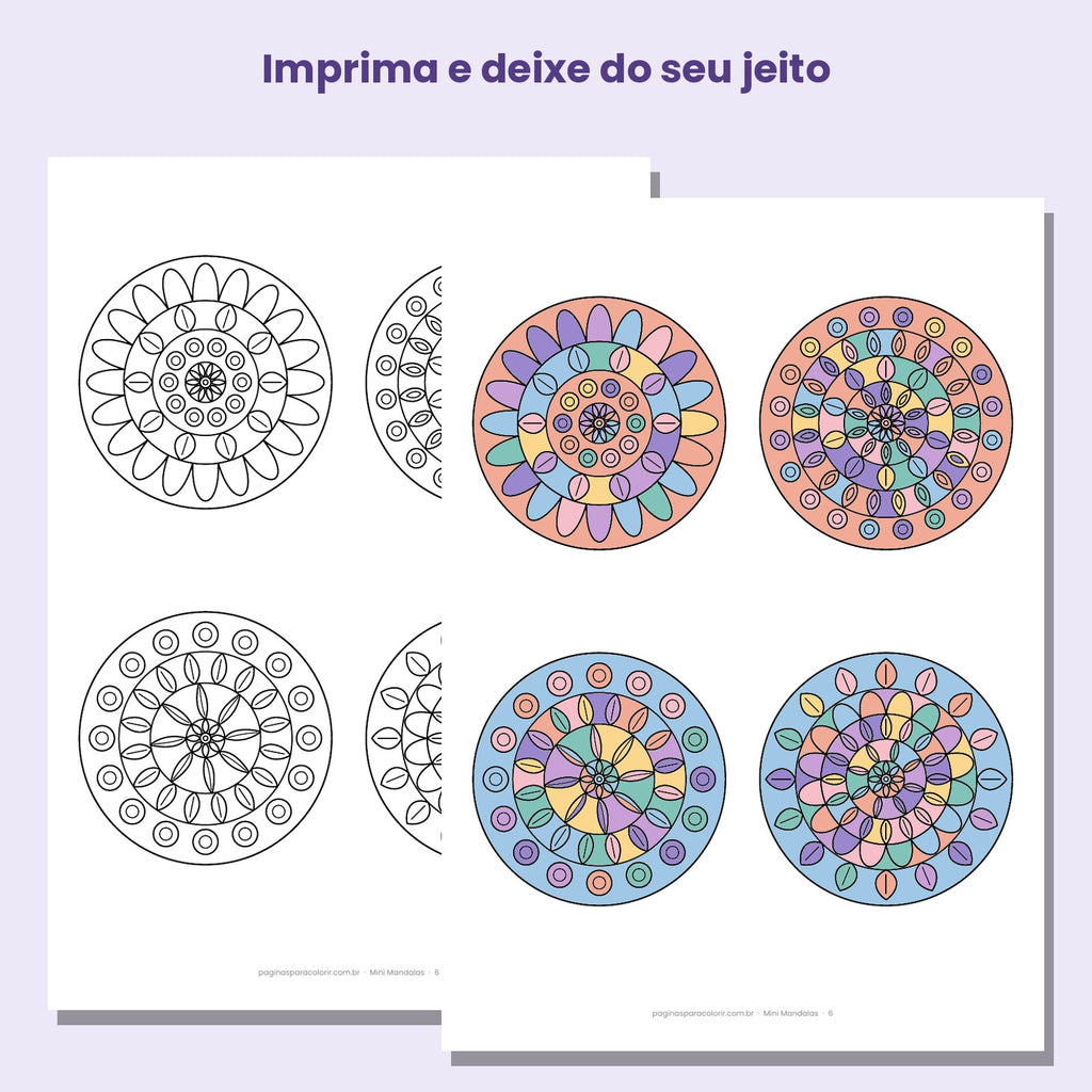 Exemplo de mini mandalas para colorir já coloridas