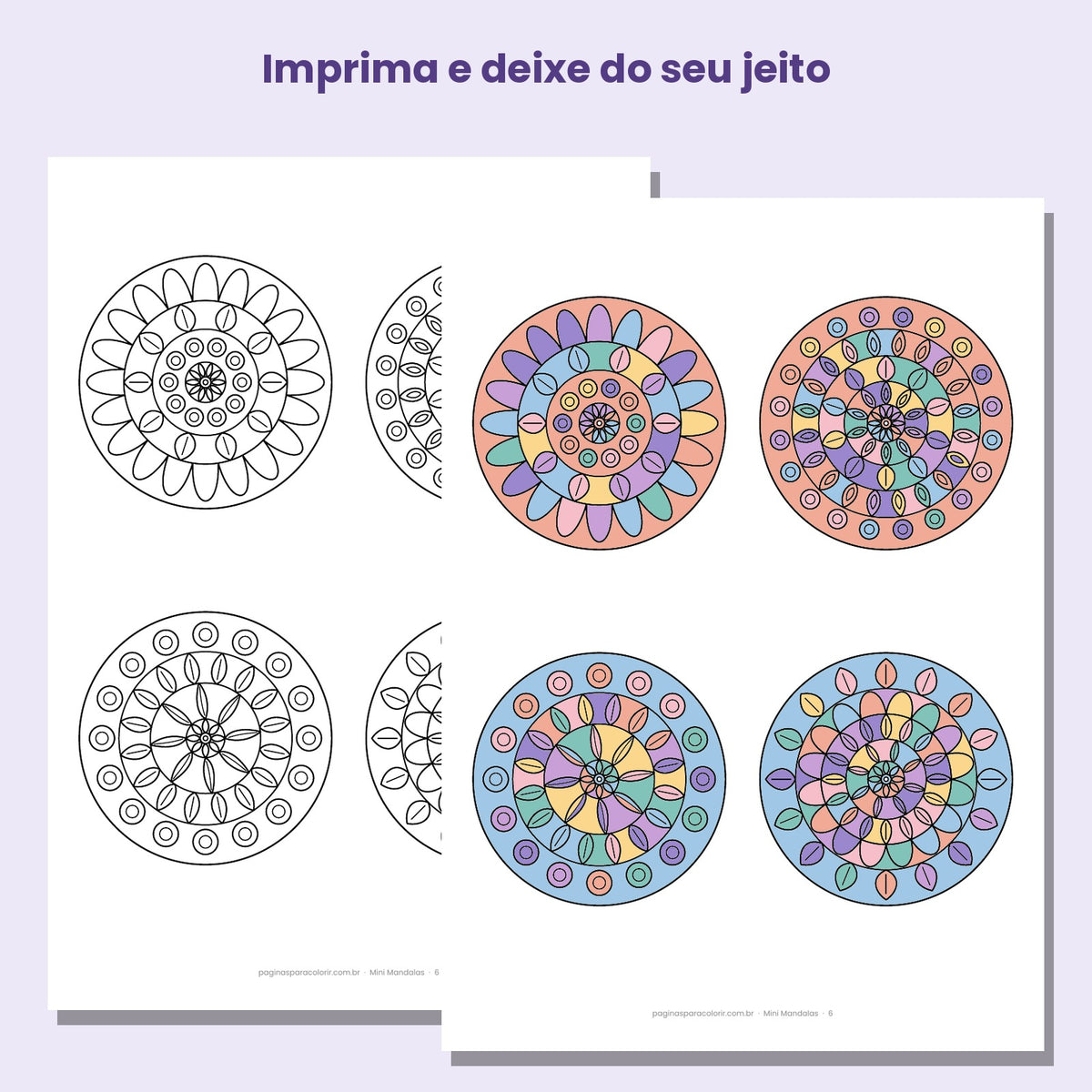 Exemplo de mini mandalas para colorir já coloridas